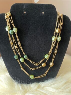 Joan Rivers Gold-Tone Necklace with Green Beads